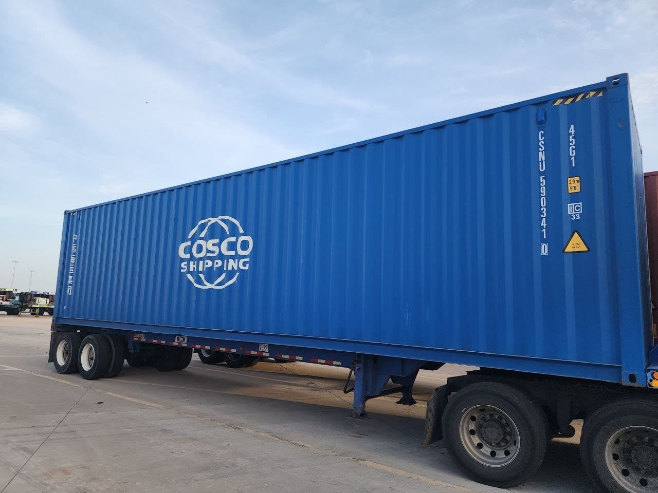 COSCO container in transit - RAJO Transportation